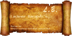 Lackner Barabás névjegykártya